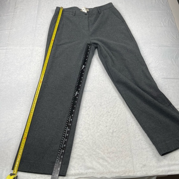 L.L. Bean Pants Womens 12 Grey Classic‎ Fit Straight Flannel 100% Cotton Lined - Picture 8 of 14